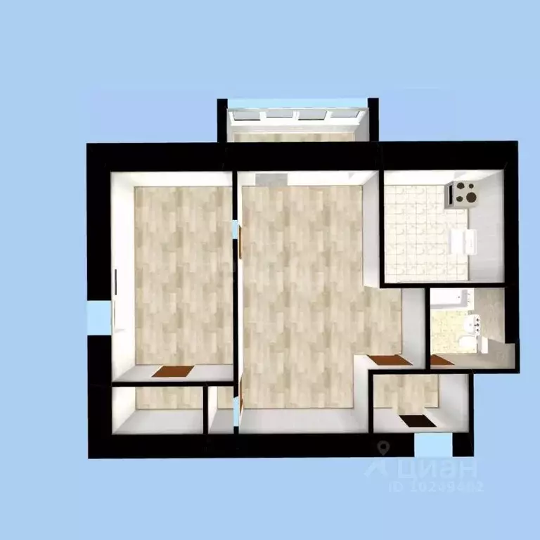 2-к кв. Башкортостан, Уфа Вологодская ул., 144 (41.6 м) - Фото 2