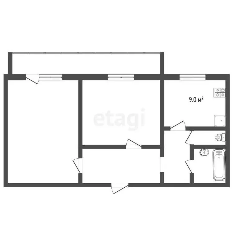 2-комнатная квартира: Новокузнецк, Пионерский проспект, 5 (49 м) - Фото 0