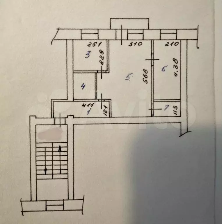 2-к. квартира, 44,2 м, 4/4 эт. - Фото 0