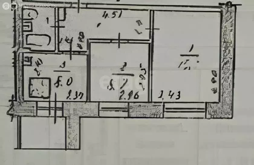 2-комнатная квартира: Казань, улица Маршала Чуйкова, 15 (42.8 м) - Фото 1