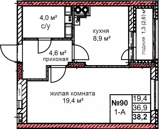 1-к кв. Нижегородская область, Дзержинск Комсомольский мкр,  (38.2 м) - Фото 0