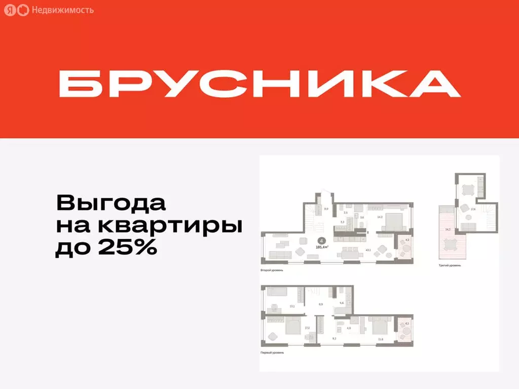 4-комнатная квартира: Тюмень, ЖК Дом у Озера (185.39 м) - Фото 0