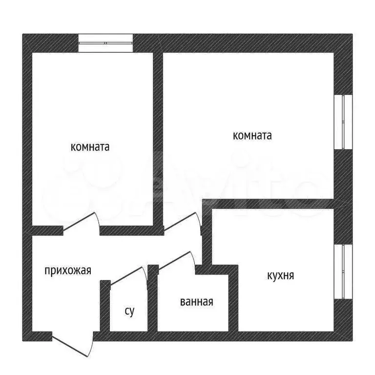 2-к. квартира, 40 м, 1/2 эт. - Фото 0