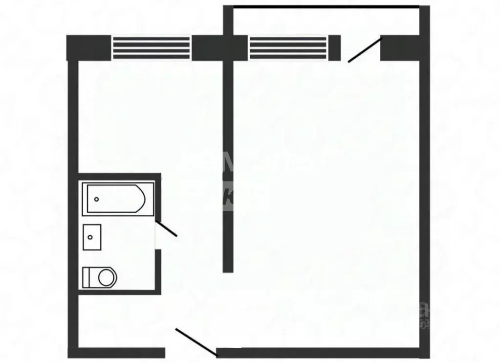 1-к кв. Липецкая область, Липецк ул. Теперика, 7 (33.4 м) - Фото 1