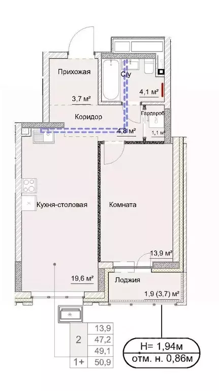 2-к кв. Удмуртия, Ижевск ул. Карла Либкнехта, 46 (49.0 м) - Фото 1
