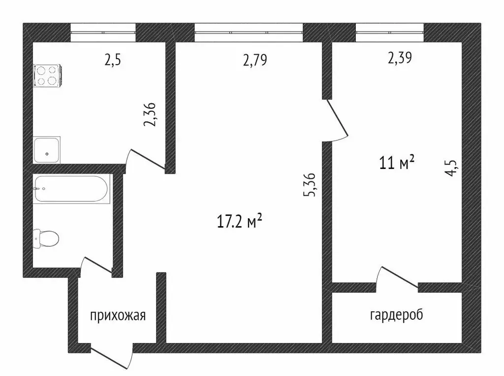 2-комнатная квартира: Сыктывкар, улица Космонавтов, 8 (44.3 м) - Фото 1