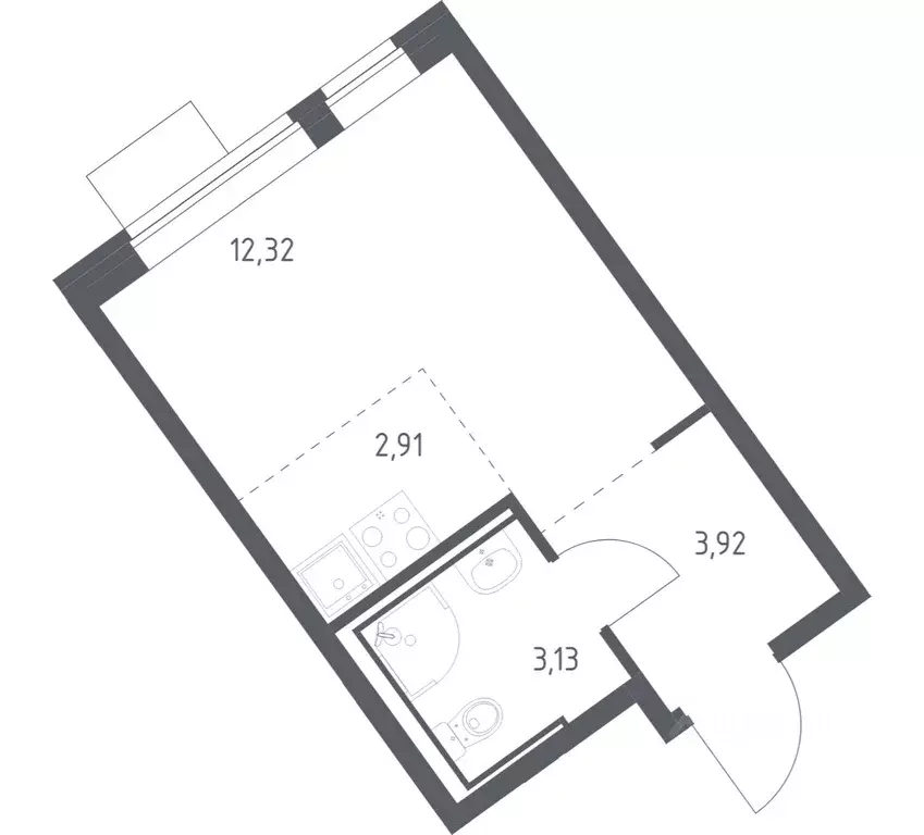 Студия Москва Молжаниново жилой комплекс, к6 (22.28 м) - Фото 1