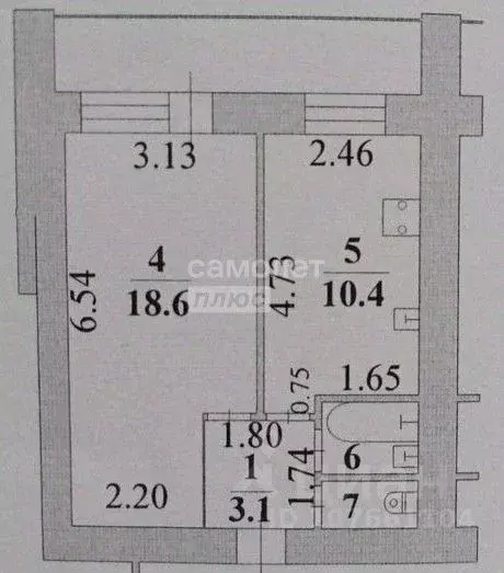 1-к кв. Липецкая область, Липецк ул. Циолковского, 29 (36.0 м) - Фото 2