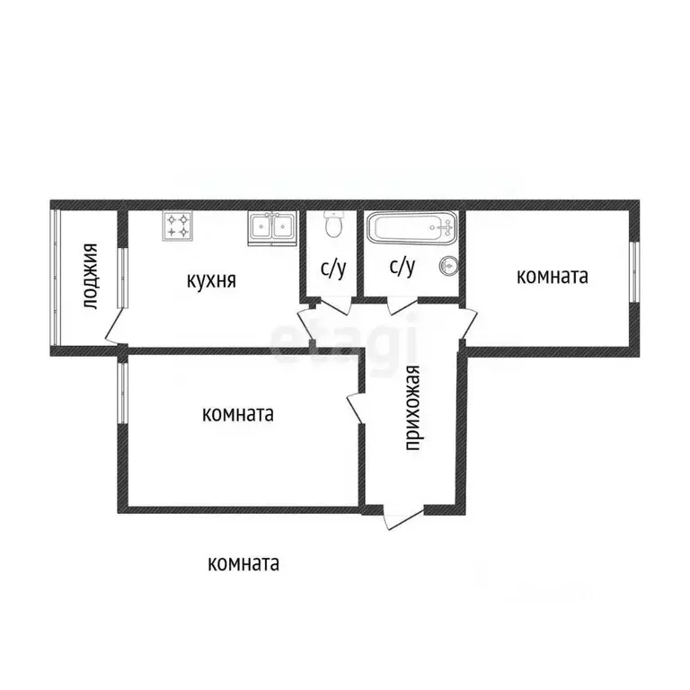 2-к кв. Челябинская область, Кыштым пос. Дальняя Дача, ул. Дальняя, 7А ... - Фото 1