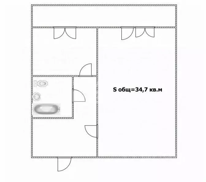 1-к кв. Томская область, Томск ул. Береговая, 9 (34.7 м) - Фото 1