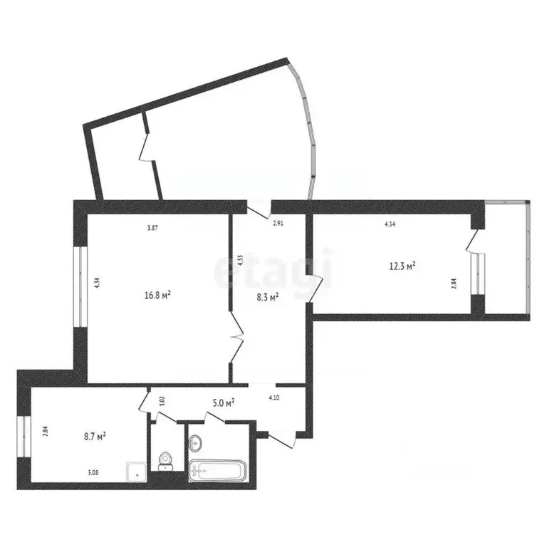2-к кв. Красноярский край, Красноярск Норильская ул., 4К (68.0 м) - Фото 1