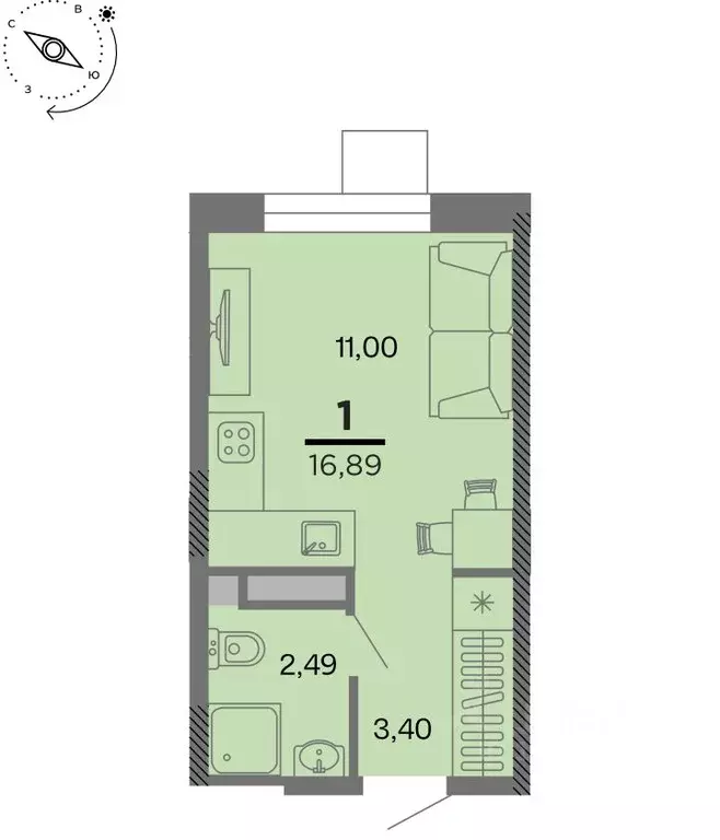 Студия Рязанская область, Рязань Метропарк тер., Метропарк жилой ... - Фото 1