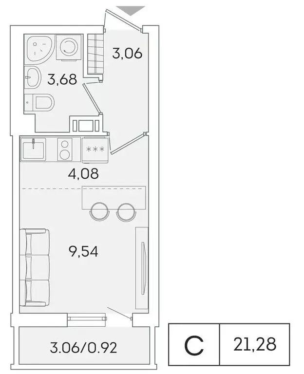 Квартира-студия: Мурино, Графская улица, 6к3 (20.3 м) - Фото 0