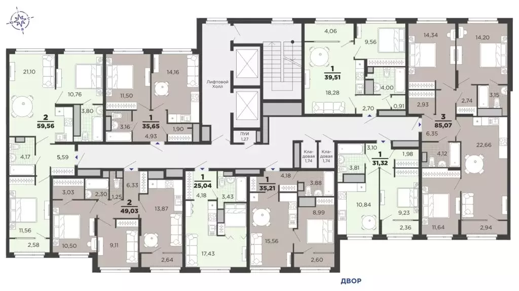 Квартира-студия: Рязань, улица Александра Полина, 3 (25.04 м) - Фото 1