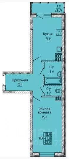 1-к кв. Новосибирская область, Новосибирск ул. Бородина, 54 (44.5 м) - Фото 1