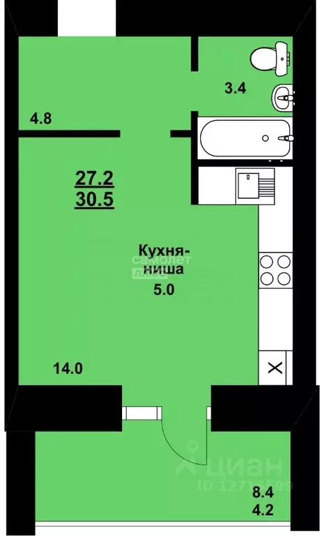 Студия Амурская область, Благовещенский район, с. Чигири ул. ... - Фото 2
