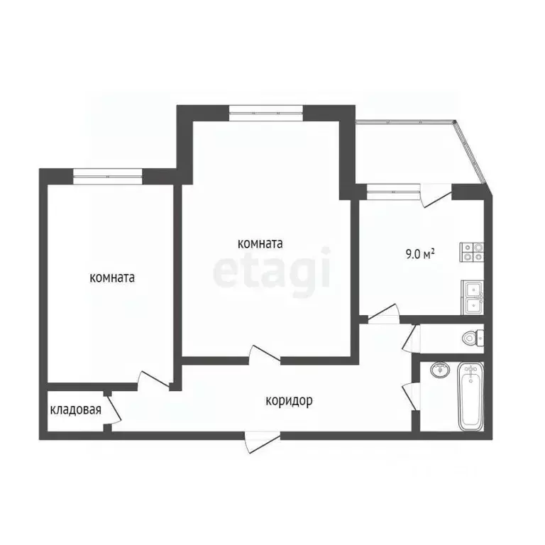 2-к кв. Ханты-Мансийский АО, Сургут просп. Мира, 17 (60.2 м) - Фото 2