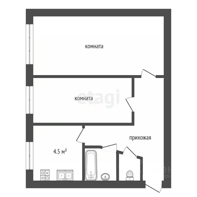 2-к кв. Оренбургская область, Оренбург Ленинская ул., 12 (39.7 м) - Фото 1