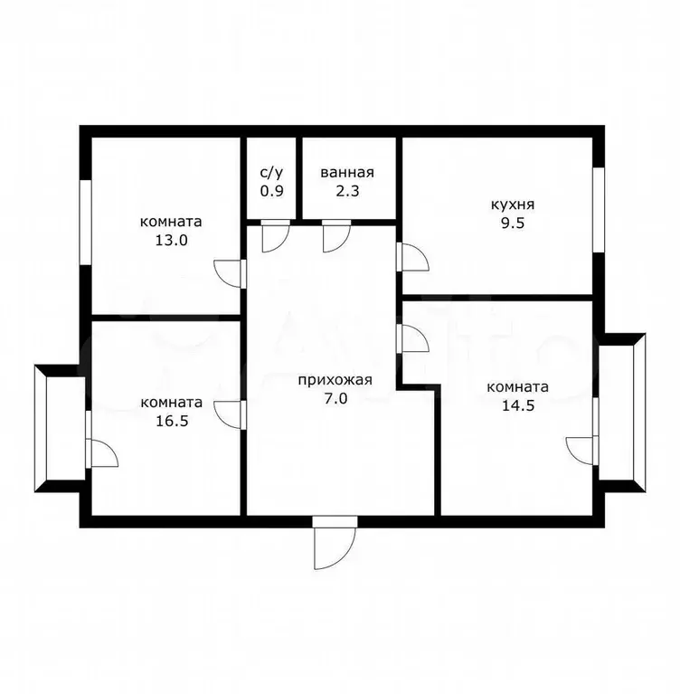 3-к. квартира, 69 м, 4/5 эт. - Фото 0