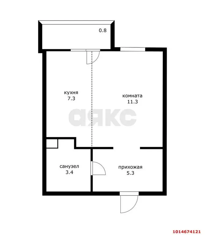 Квартира-студия: Краснодар, улица им. Мурата Ахеджака, 12к7 (30 м) - Фото 0