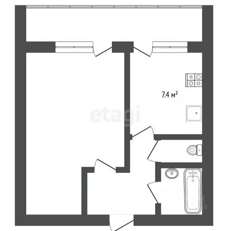 1-к кв. Тюменская область, Тюмень ул. Ватутина, 6 (33.9 м) - Фото 2