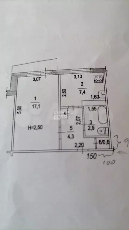 1-к. квартира, 32,7 м, 2/9 эт. - Фото 0