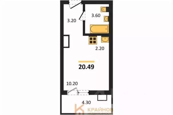 Студия Воронежская область, Новоусманский район, пос. Отрадное ул. ... - Фото 0