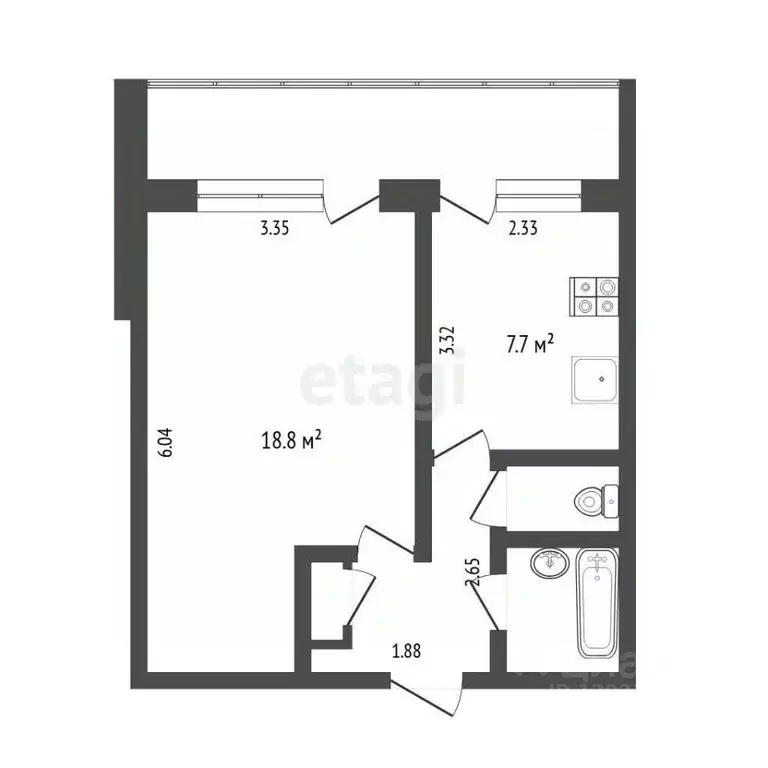 1-к кв. Тюменская область, Тюмень Холодильная ул., 136 (35.0 м) - Фото 2