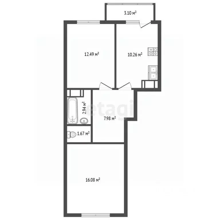 2-к кв. Ярославская область, Ярославль ул. Строителей, 16к3 (52.32 м) - Фото 2