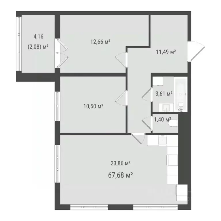 2-к кв. Сахалинская область, Южно-Сахалинск Зеленая Планета на Мира ... - Фото 1