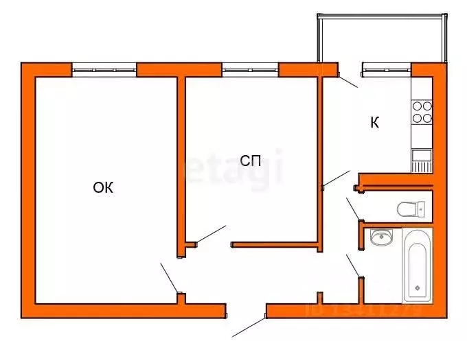 2-к кв. Белгородская область, Белгород ул. Некрасова, 25а (43.0 м) - Фото 1