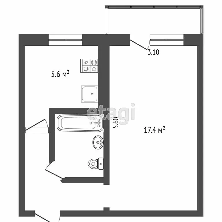 1-комнатная квартира: Петропавловск-Камчатский, улица Войцешека, 23 ... - Фото 1