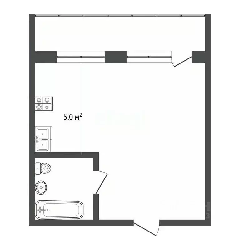 Студия Московская область, Одинцово ул. Сколковская, 3А (25.1 м) - Фото 2