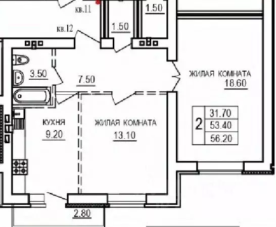 2-к кв. Саратовская область, Саратов пос. Мирный,  (56.2 м) - Фото 0