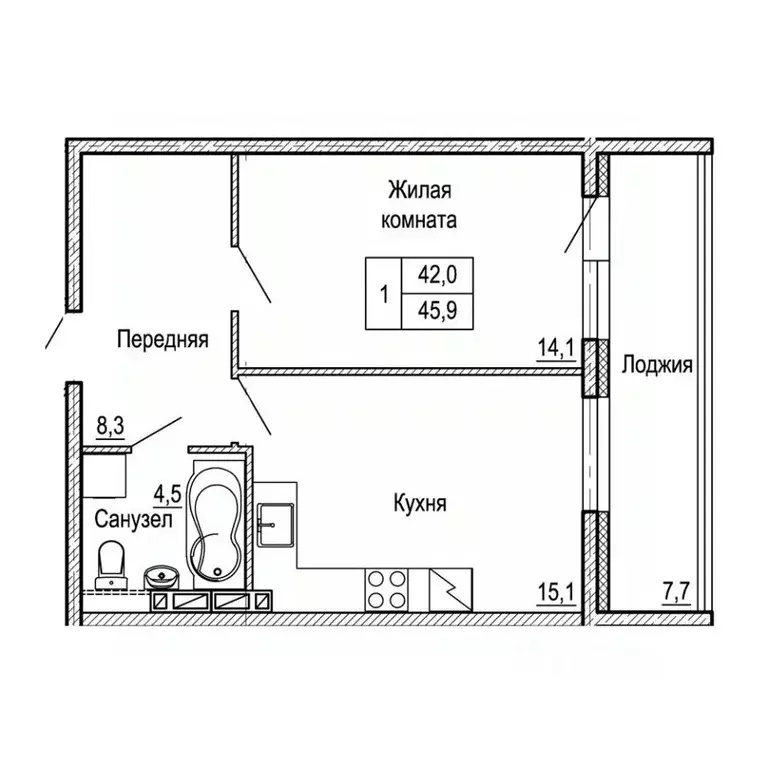 1-к кв. Приморский край, Владивосток На Черняховского жилой квартал,  ... - Фото 1
