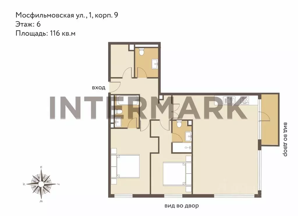 3-к кв. Москва Мосфильмовская ул., 1к9 (116.0 м) - Фото 1