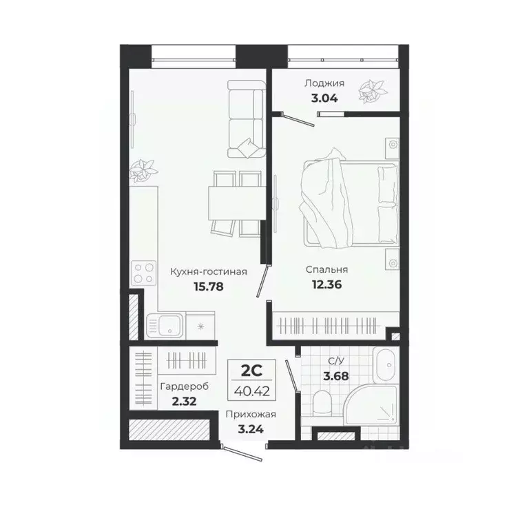 2-к кв. Новосибирская область, Новосибирск Лесоперевалка мкр, Ясный ... - Фото 0