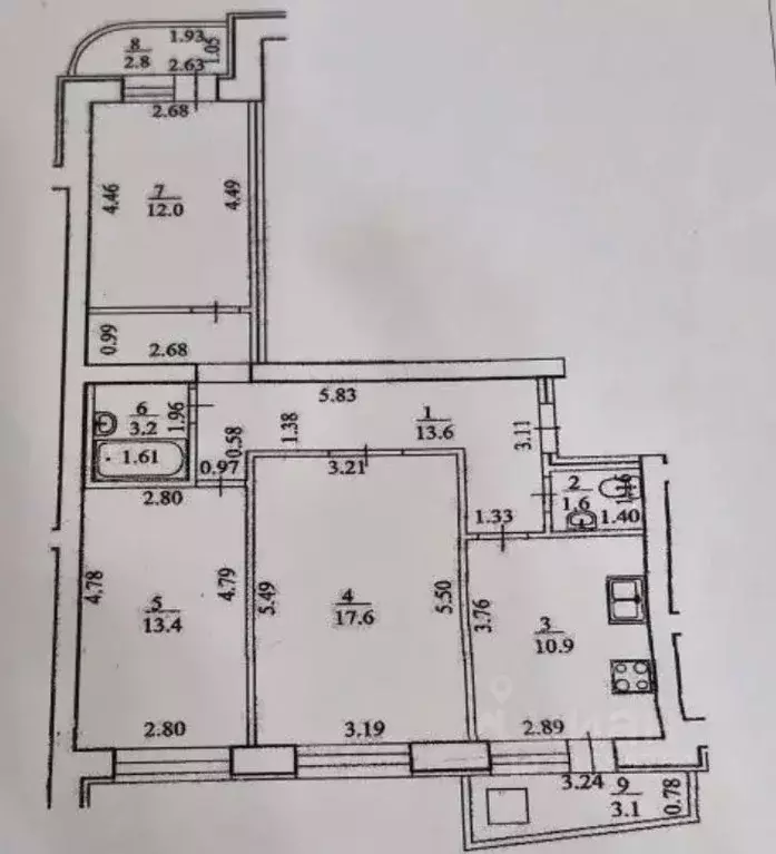 3-к кв. Башкортостан, Уфа ул. Свердлова, 67 (72.3 м) - Фото 1