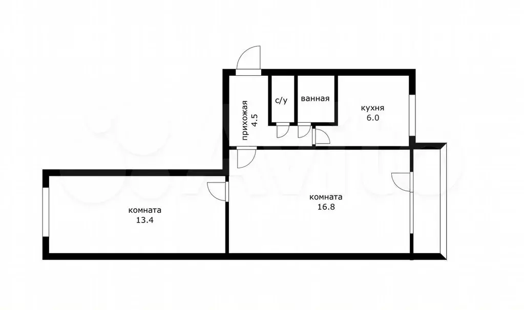 2-к. квартира, 48 м, 4/5 эт. - Фото 0