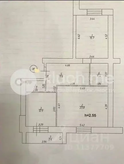 2-к кв. Татарстан, Казань ул. Галимджана Баруди, 18А (73.0 м) - Фото 2
