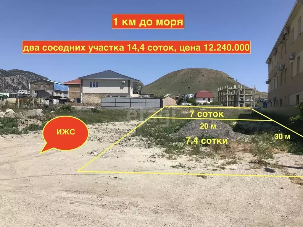 Участок в Крым, Судак ул. Георгиевская (7.4 сот.) - Фото 1