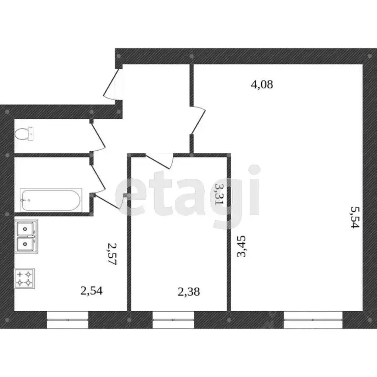 2-к кв. Вологодская область, Вологда ул. Некрасова, 73 (42.0 м) - Фото 2