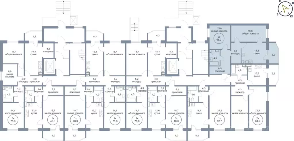 2-к кв. Ханты-Мансийский АО, Нефтеюганск 5-й мкр, 50 (68.3 м) - Фото 1