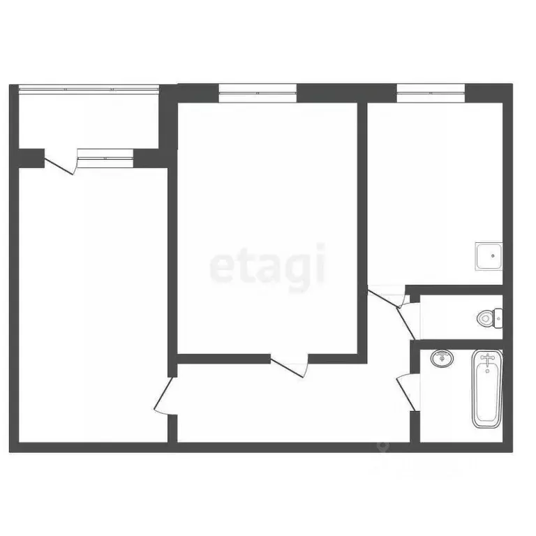 2-к кв. Кемеровская область, Юрга 2-я Кирпичная ул., 5 (61.2 м) - Фото 1