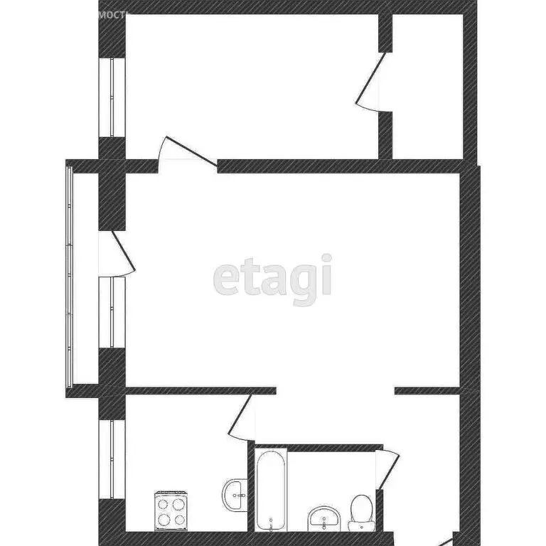 2-комнатная квартира: Златоуст, проспект имени Ю.А. Гагарина, 2-я ... - Фото 1