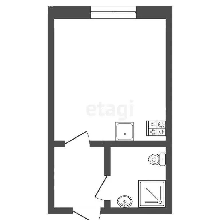 Квартира-студия: село Шалушка, Каменская улица, 101 (21.9 м) - Фото 1
