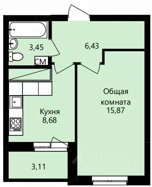 1-к кв. Мордовия, Саранск ул. Юрия Святкина, 14 (35.99 м) - Фото 0