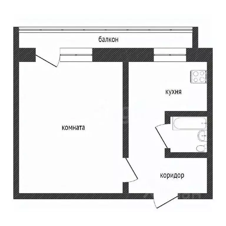 1-к кв. Курганская область, Курган Заозерный жилрайон, 2-й мкр, 21 ... - Фото 1