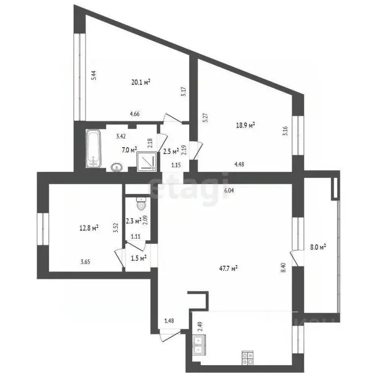3-к кв. Тюменская область, Тюмень Солнечный проезд, 8/1 (112.8 м) - Фото 2
