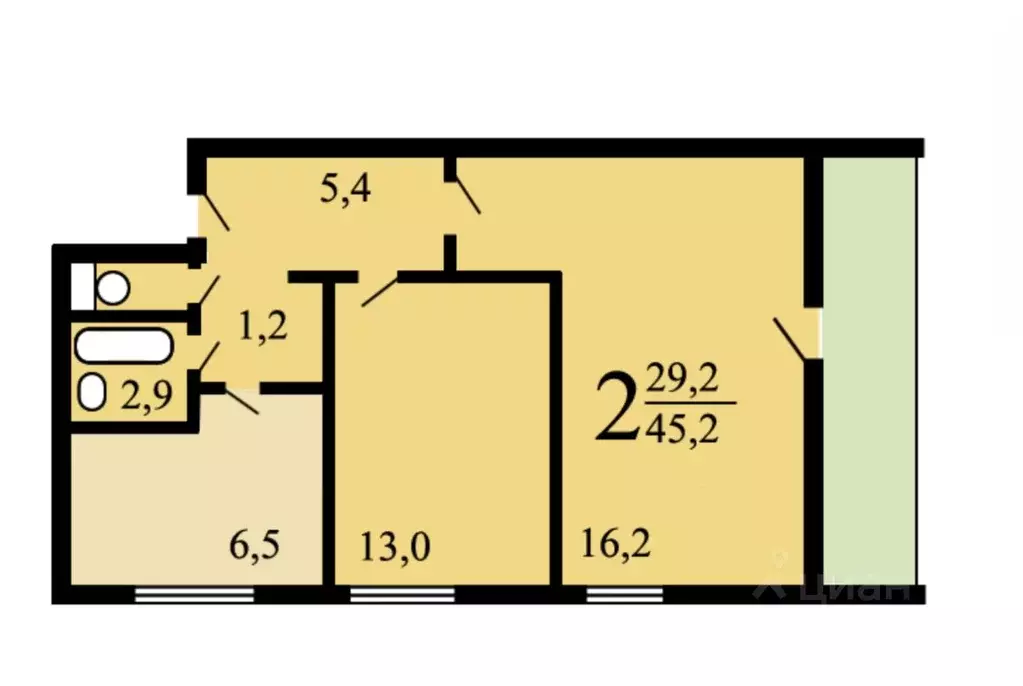 2-к кв. Москва Алтуфьевское ш., 62Б (47.2 м) - Фото 0